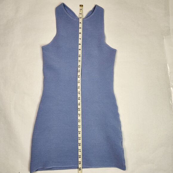 Abercrombie & Fitch Scuba Cross-Back Elevated Ribbed Knit Dress Small Light Blue - Picture 5 of 7